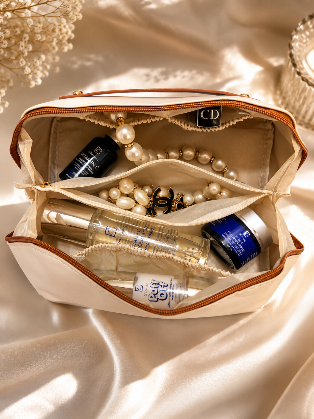 Luxury Leather Cosmetic Bag